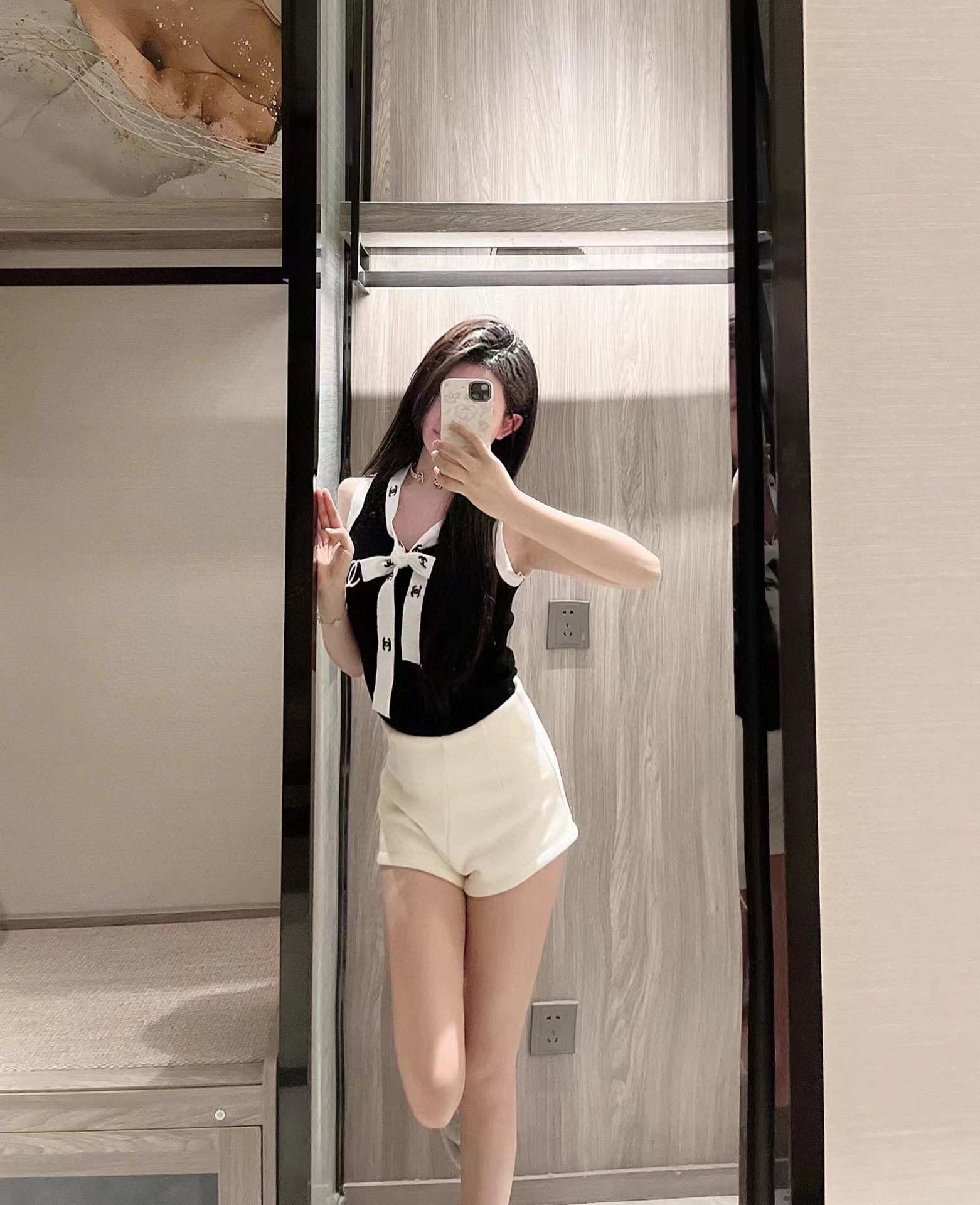 [TOP] CH@NEL Knitted Vest - Black - Chanel