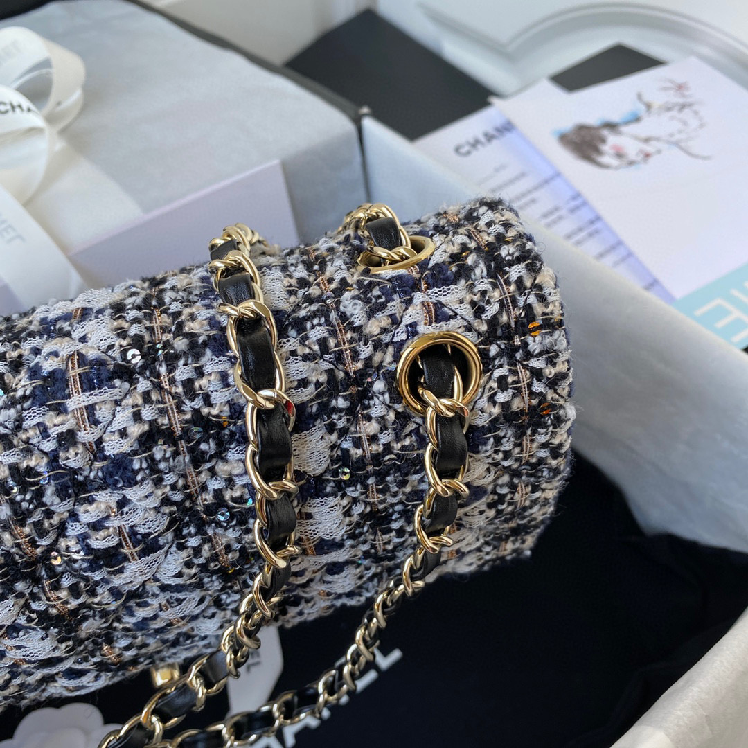 [TOP] CH@NEL Classic Flap Bag Tweed Medium 25.5cm - Multicolour & GHW - Chanel