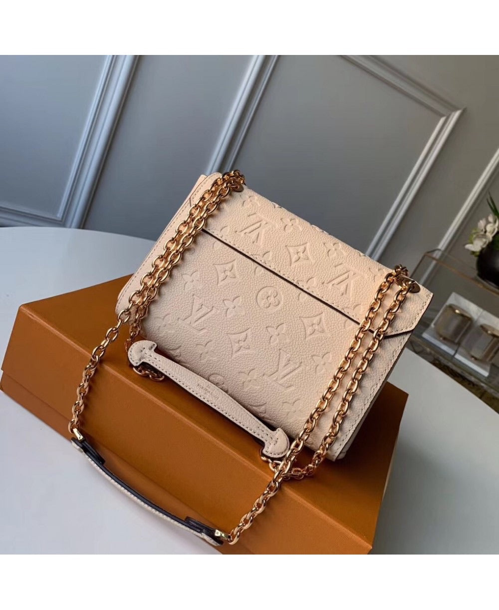 [TOP] L&V LV Monogram Empreinte Leather Vavin PM - WHITE - LV Louis Vuitton
