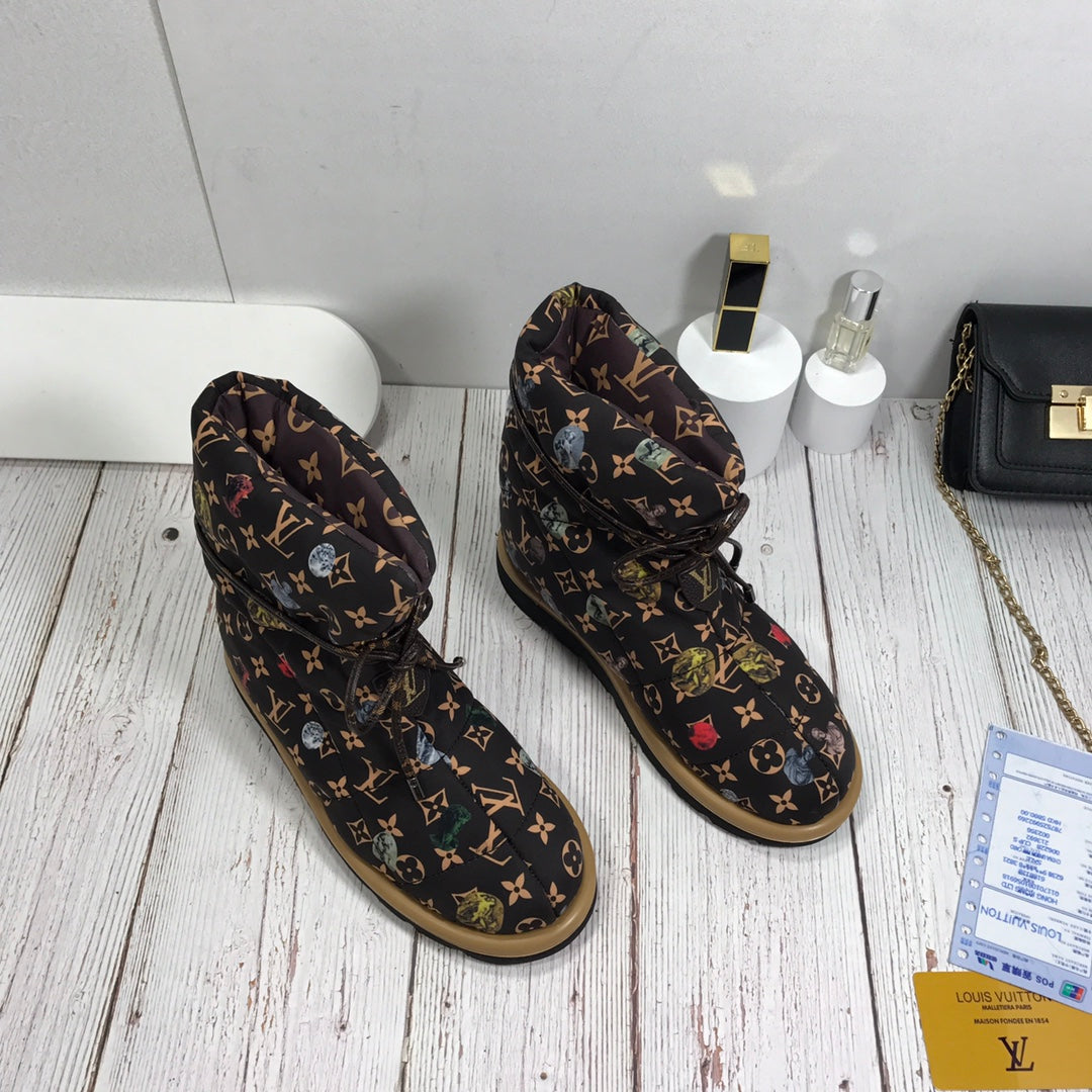 [TOP] L&V L*V Pillow Comfort Fornasetti Ankle Boots - LV Louis Vuitton