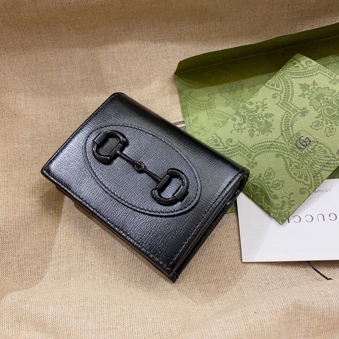 [TOP] GUCC! 𝙃𝙤𝙧𝙨𝙚𝙗𝙞𝙩 1955 Wallet-4 colors-Black-Orange-Blue-Purple - Gucci