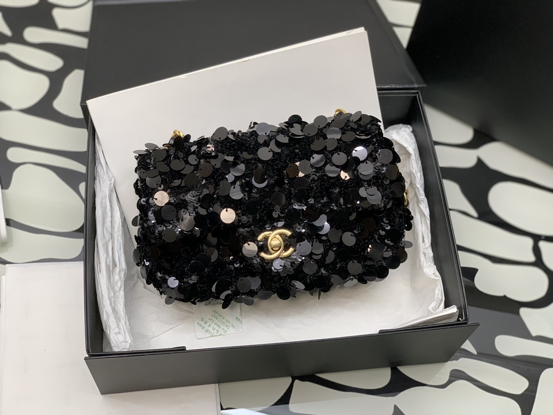 [TOP] CH@NEL Sequins Evening Bag - 2 Color  - Chanel