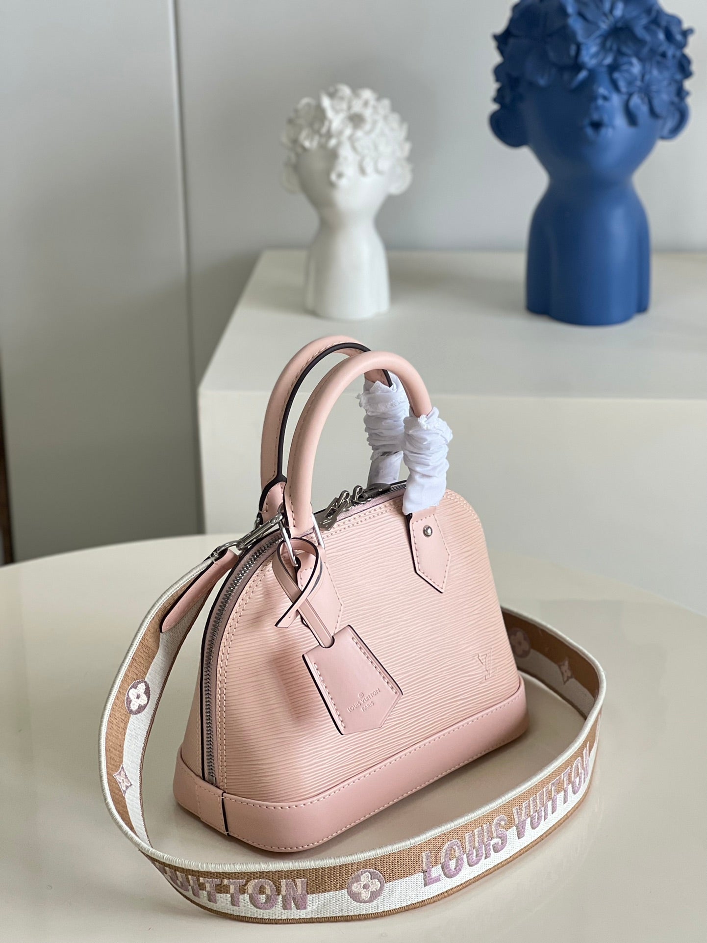 [TOP] L&V L*V Alma BB Epi Leather w Canvas Strap - Pink w SHW - LV Louis Vuitton