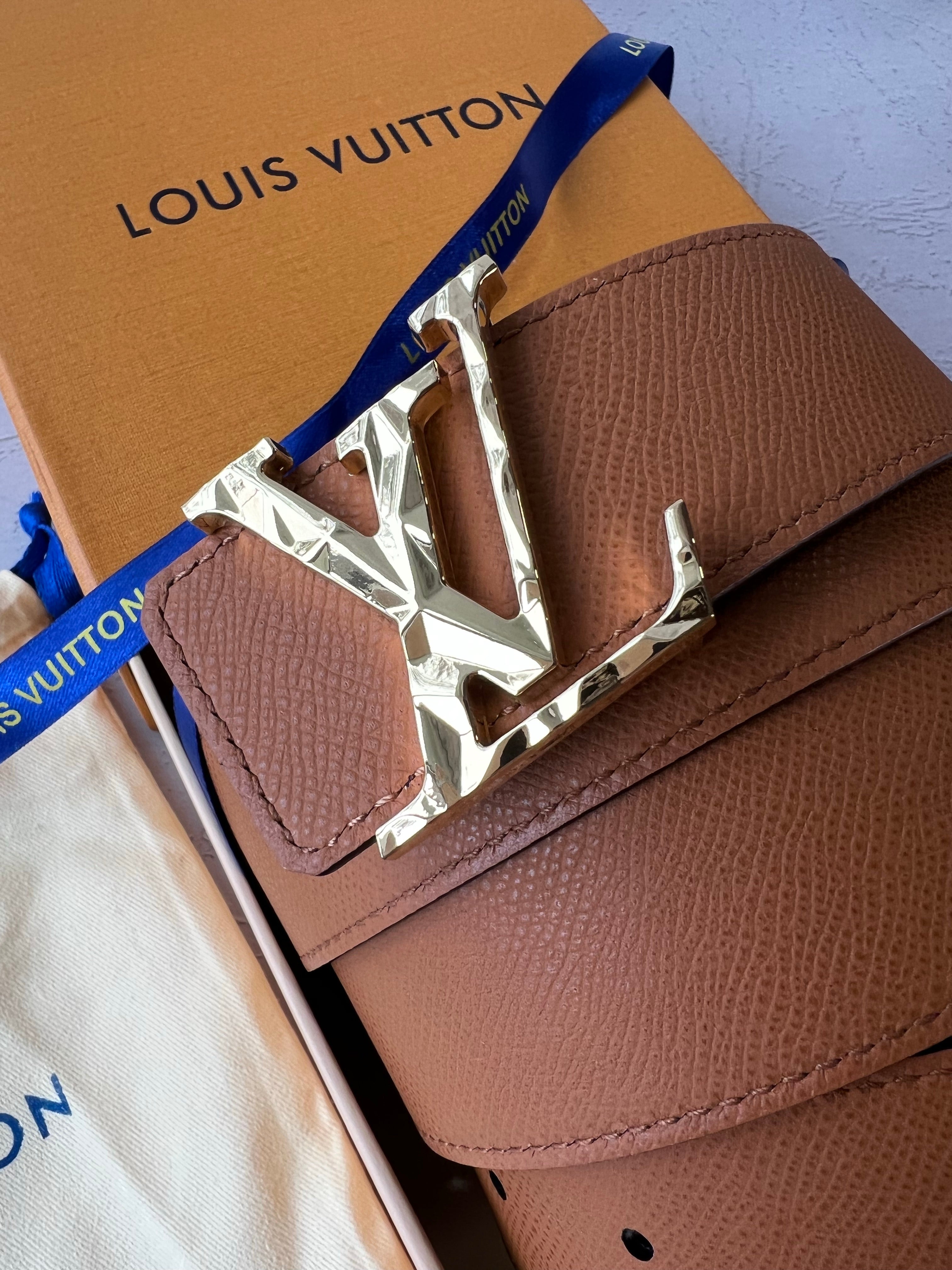 [TOP] L&V L*V Epi Leather Reversible Belts Structure Face - Brown - LV Louis Vuitton