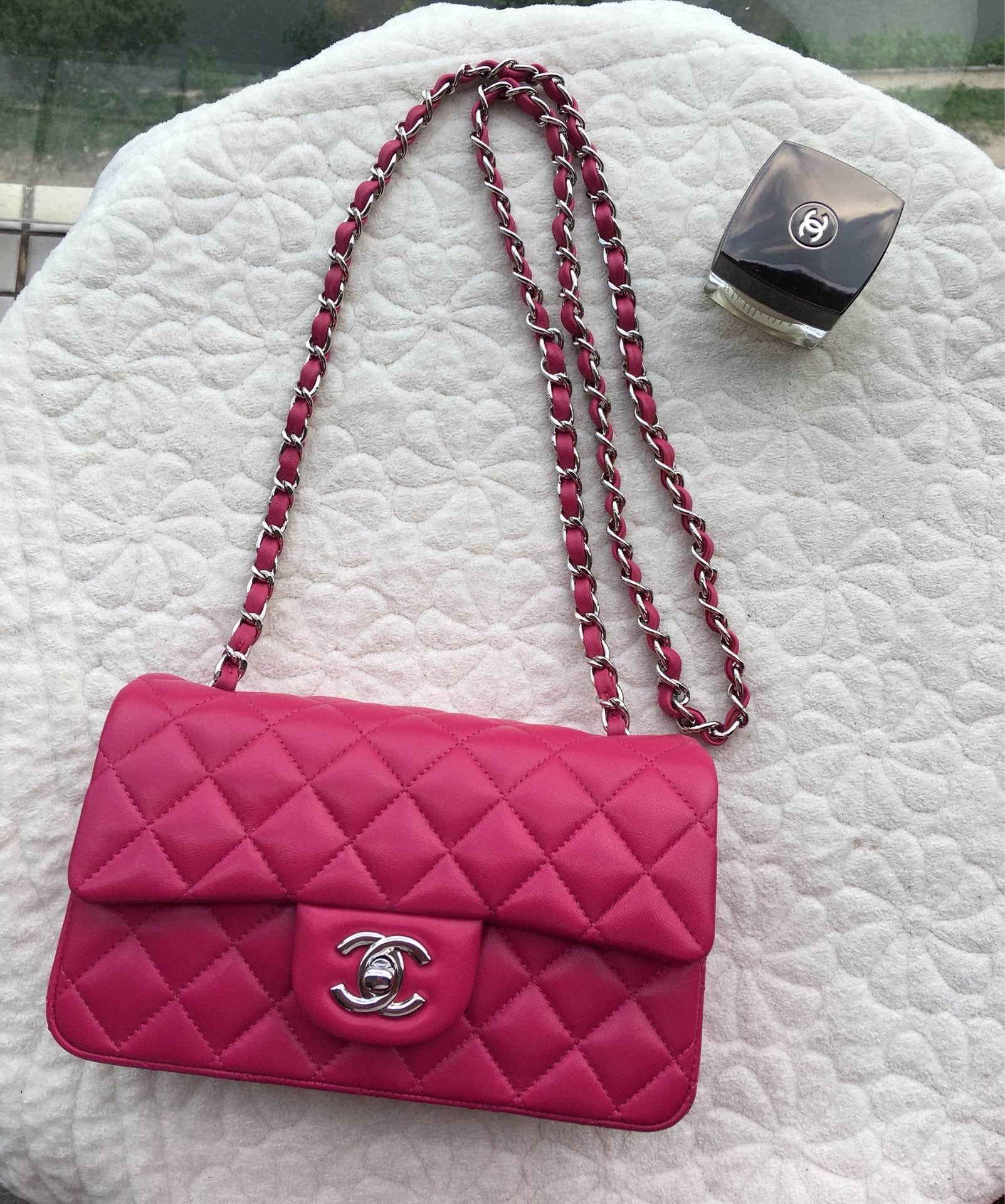 [TOP] CH@NEL Classic Flap Bag Lambskin Mini 20cm - Pink & SHW - Chanel