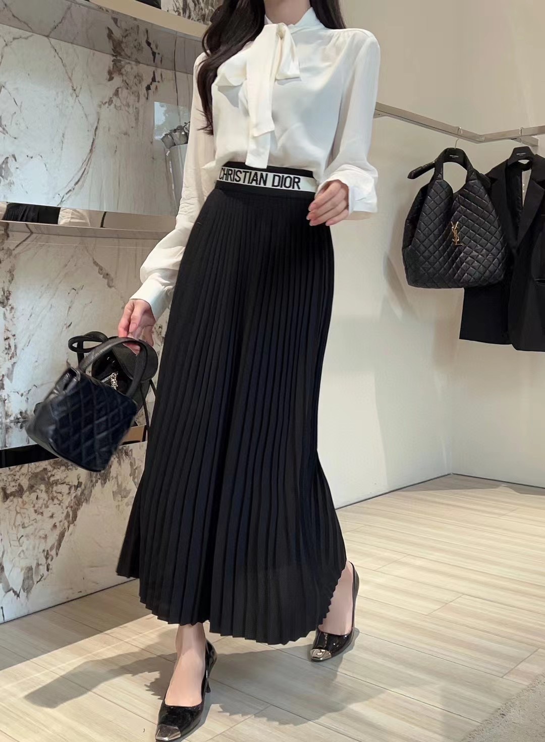[TOP] D!or Pleated Dress - 2 Color - Christian Dior