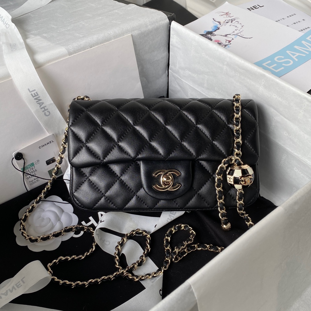 [TOP] CH@NEL Classic Flap Bag - GHW - Black - Chanel