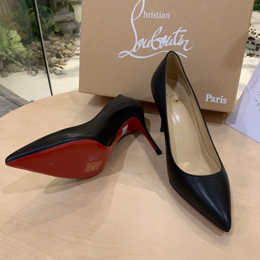 [TOP] Loubout!n Sling Back Pumps - Black