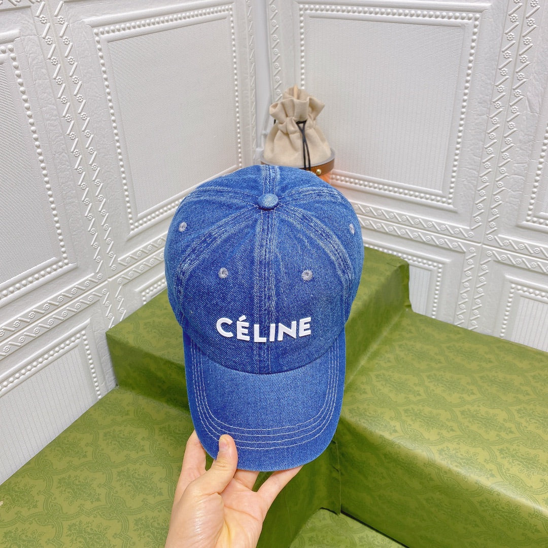 [TOP] C€LINE Denim Baseball Cap - Dark Blue