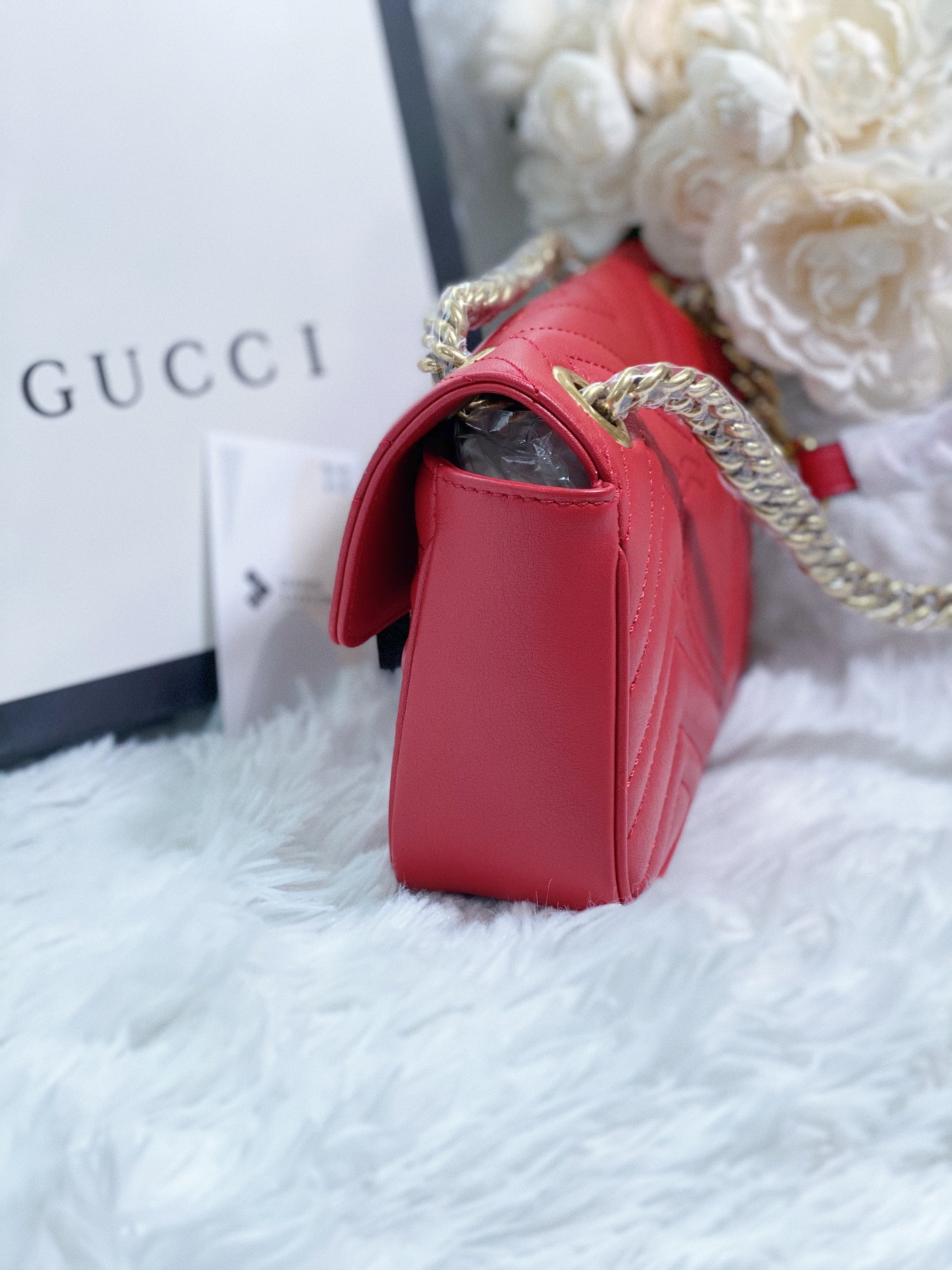 [TOP] GUCC! GG Marmont Bag Mini 22cm - Red - Gucci