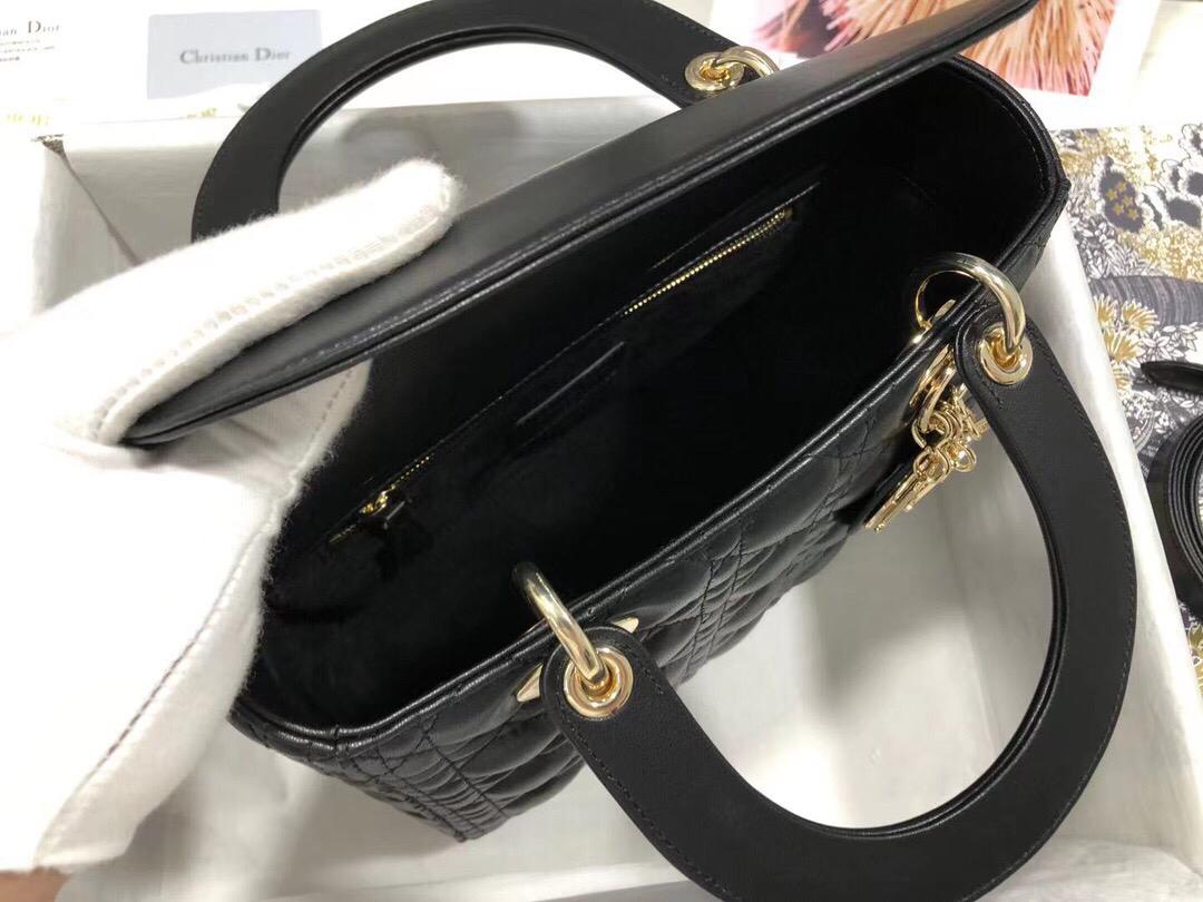 [TOP] D!or Lady Christian Dior Bag Medium - Black - Christian Dior