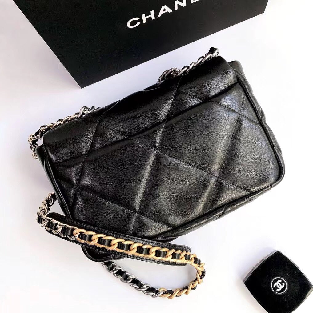 [TOP] CH@NEL 19 Bag Small 26cm- Black & SHW - Chanel