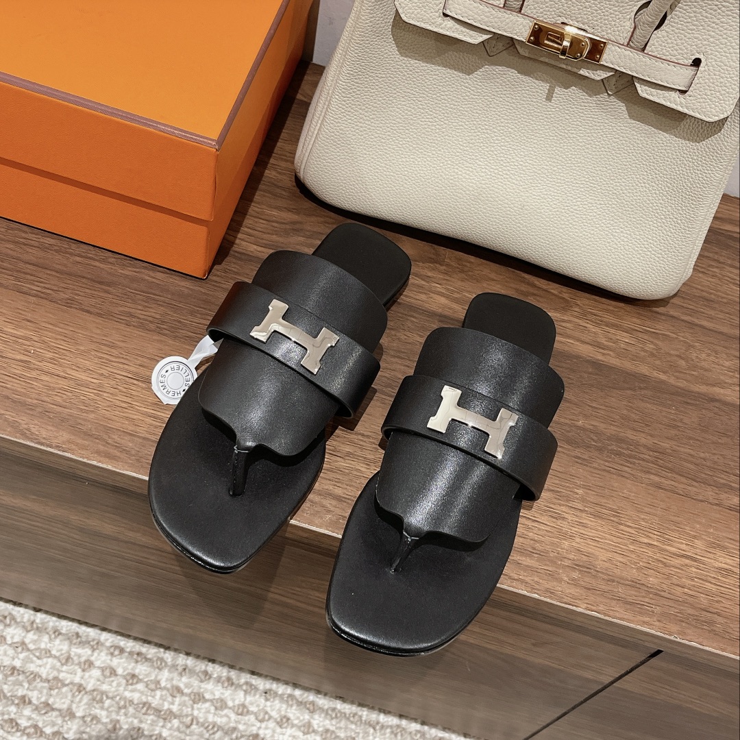 [TOP] H€RMES Galerie Flat Mules  - GHW -5 Color- Hermes