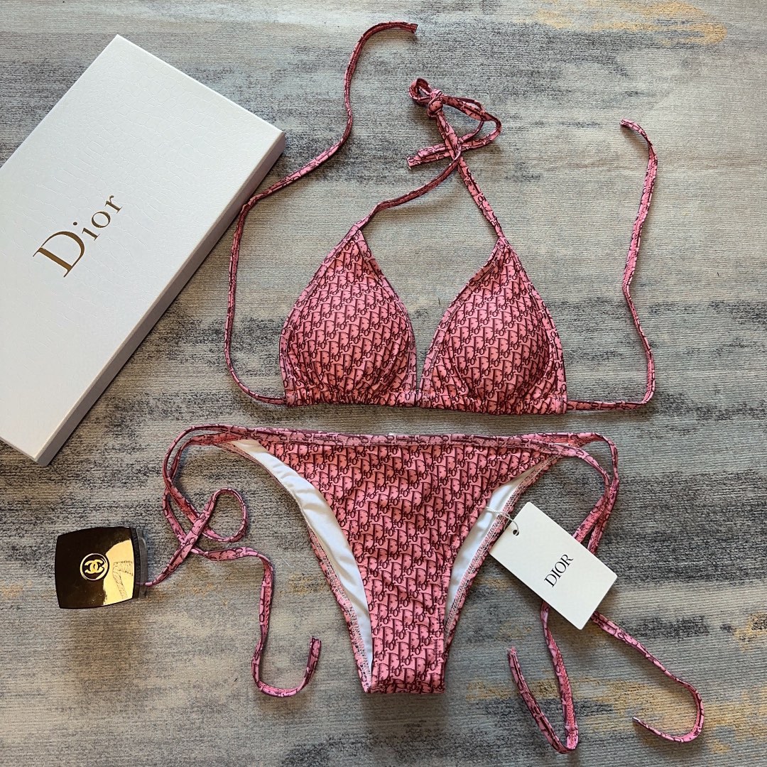 [TOP] D!or Bikini Set - Pink - Christian Dior
