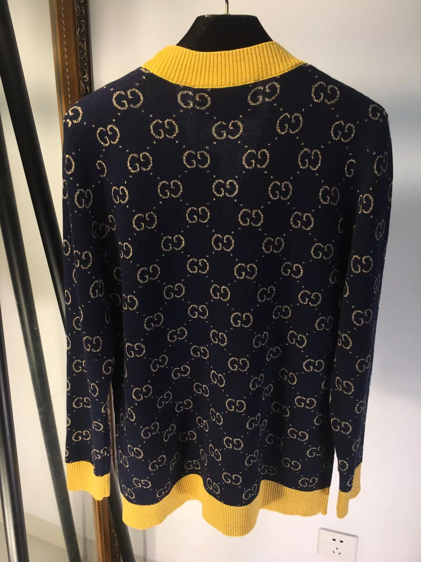 [TOP] GUCC! G*G Cotton Lame Cardigan - Blue - Gucci