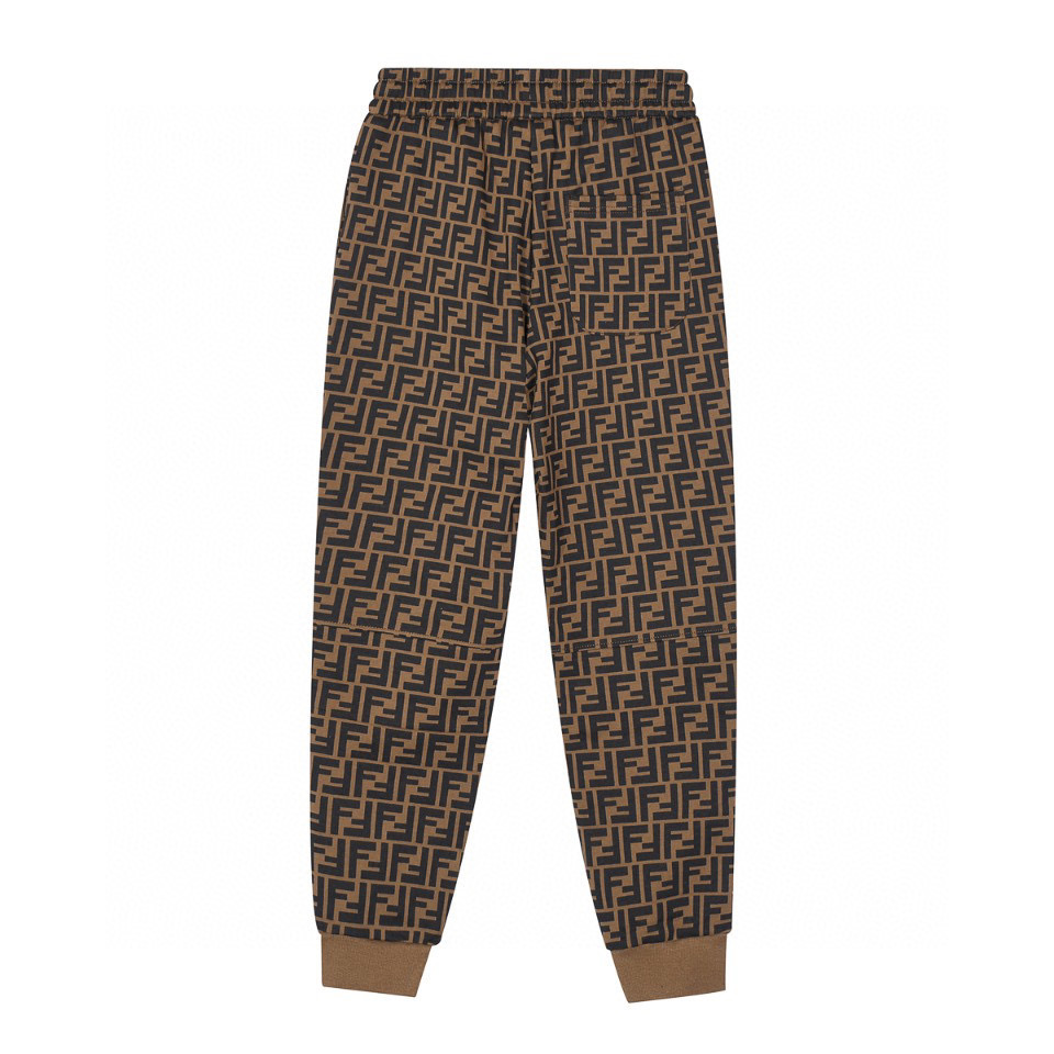 [TOP] F€NDI Monogram Joggers - Black and Brown