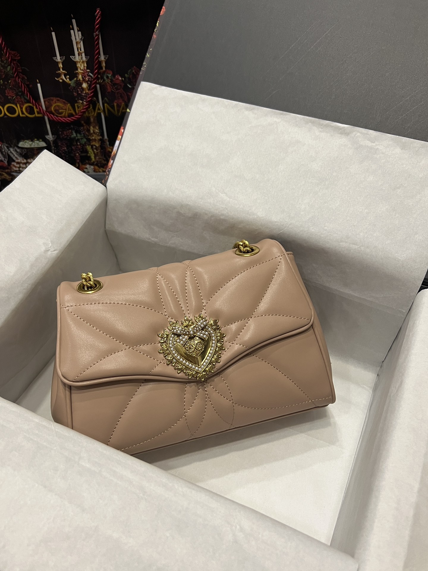 [TOP] D^G Foiled Calfskin Devotion Soft Bag - 3 Color - Dolce&Gabbana
