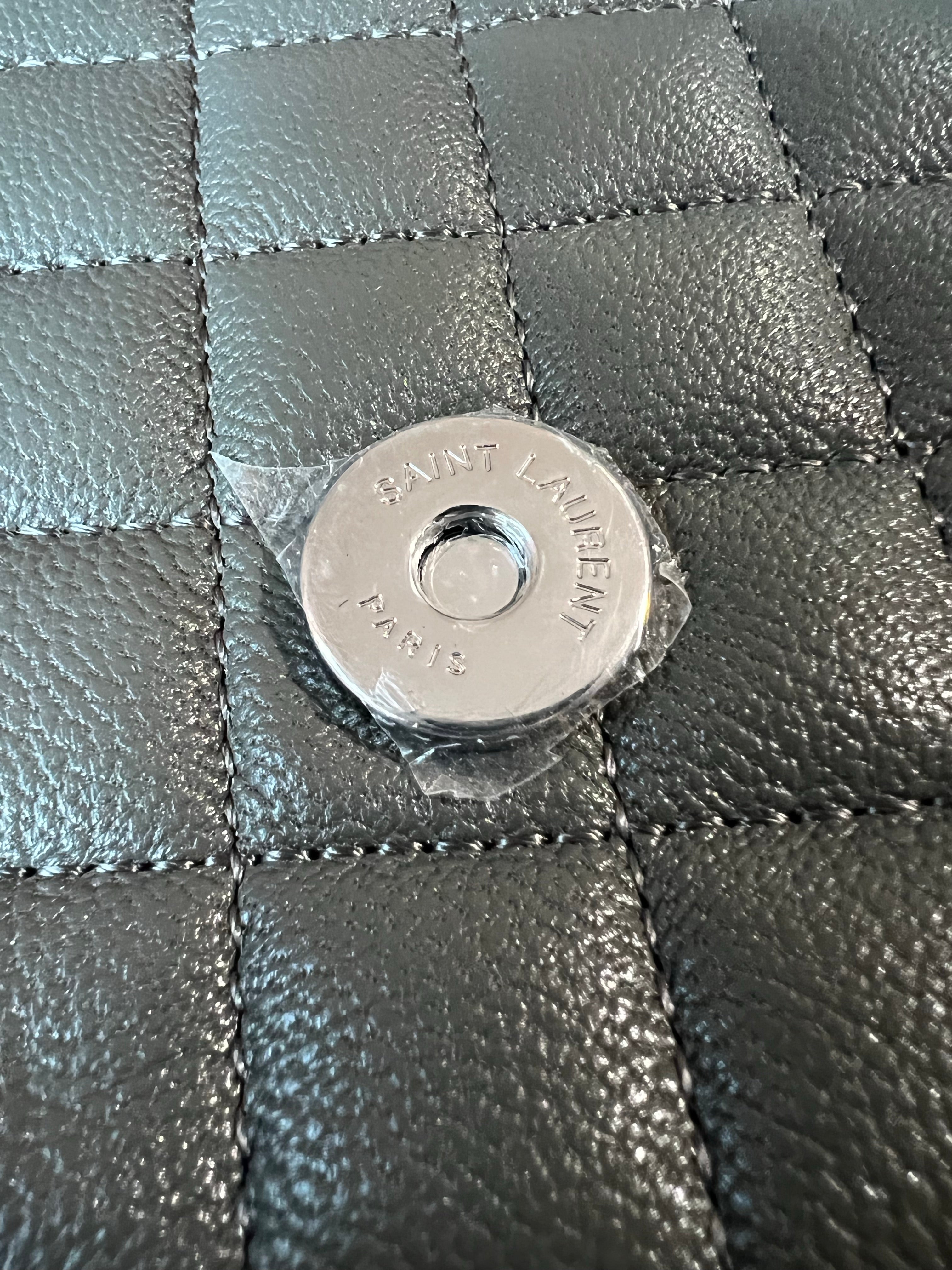 [TOP] Y$L Envelope Medium Bag - Grey w SHW - Ysl Yves Saint Laurent