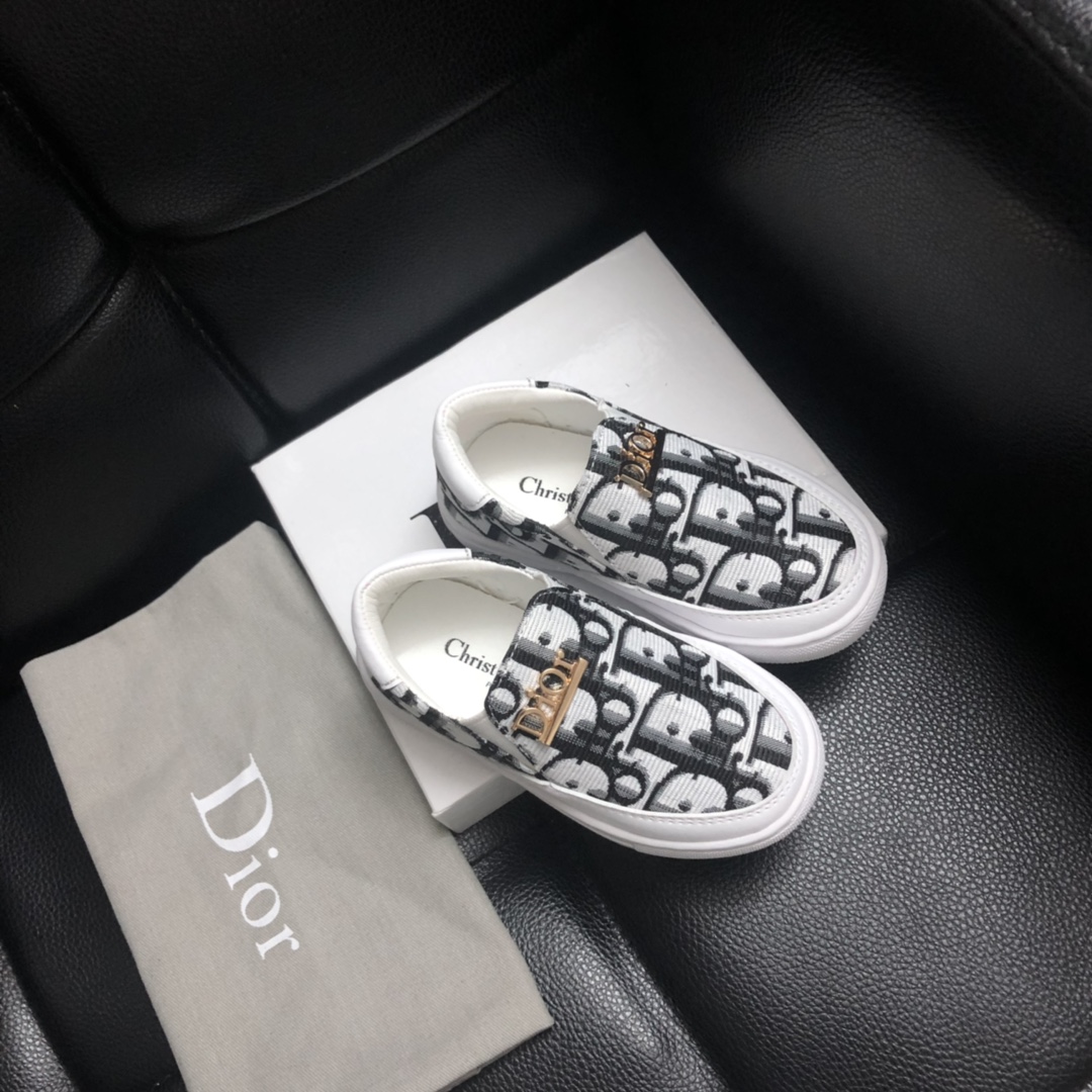 [TOP] D!or Canvas Pedal Sneakers - Black and White