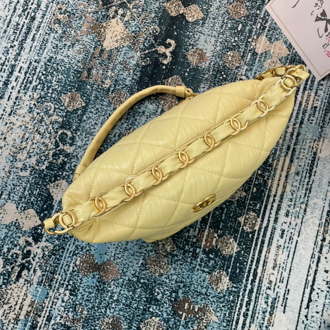 [TOP] CH@NEL Hobo Bag Small - Yellow - Chanel