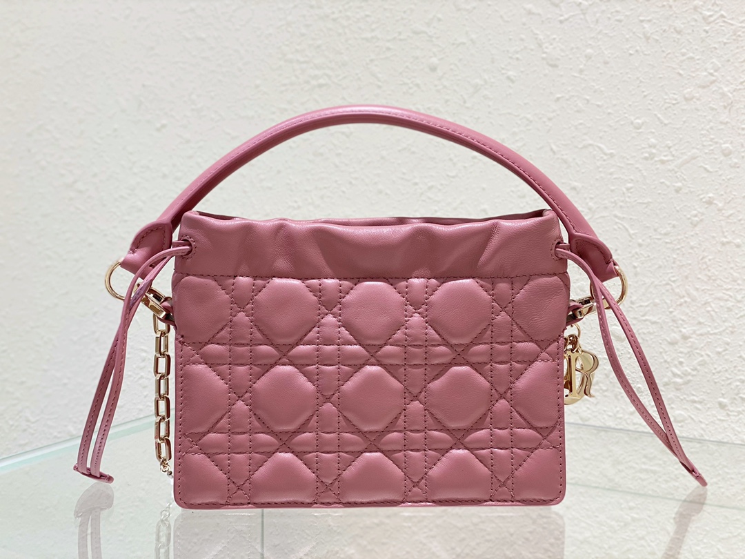 [TOP] D!or Lady Christian Dior Handbag-Lamb-3 colors-Pink-Red-White - Christian Dior