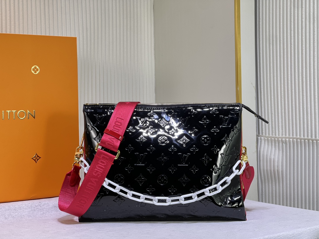 [TOP] L&V LV Coussin Bag Patent leather Large- Black & Green2 colors - LV Louis Vuitton