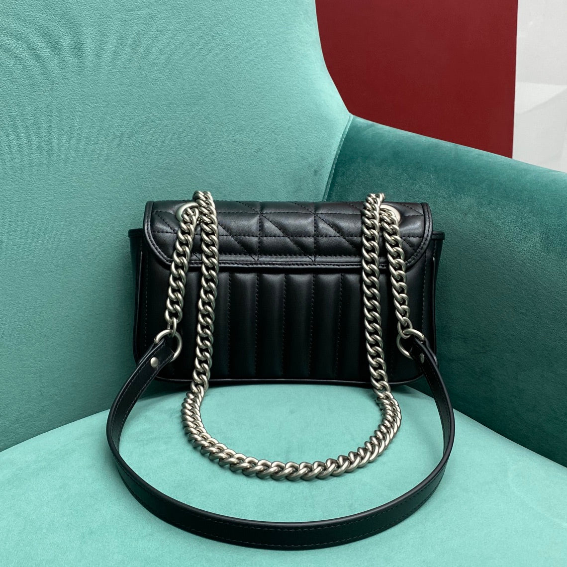 [TOP] GUCC! GG Marmont Bag Mini 22cm - Black w SHW - Gucci