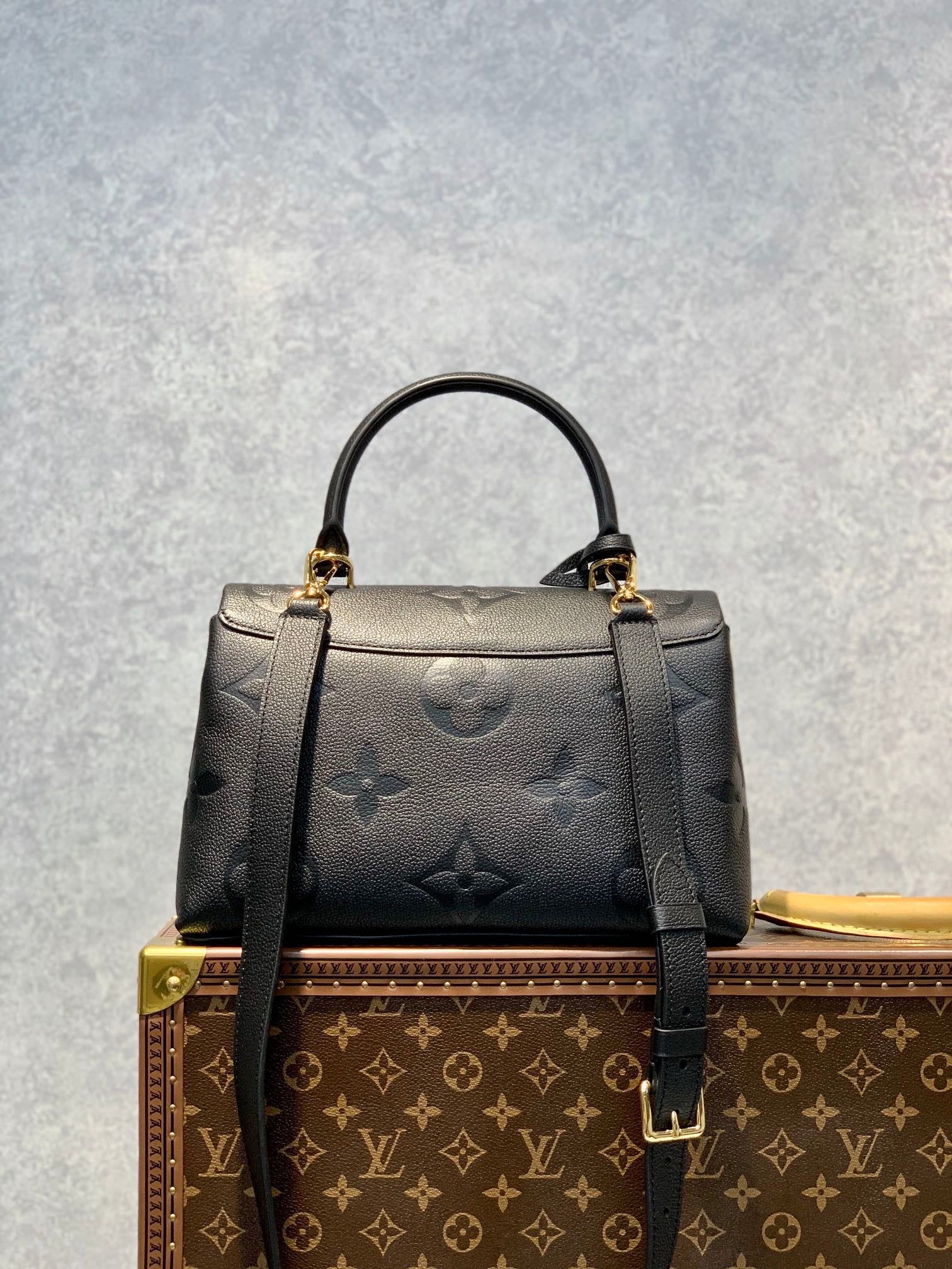 [TOP] L&V L*V Madeleine MM Empreinte Bag - Black - LV Louis Vuitton