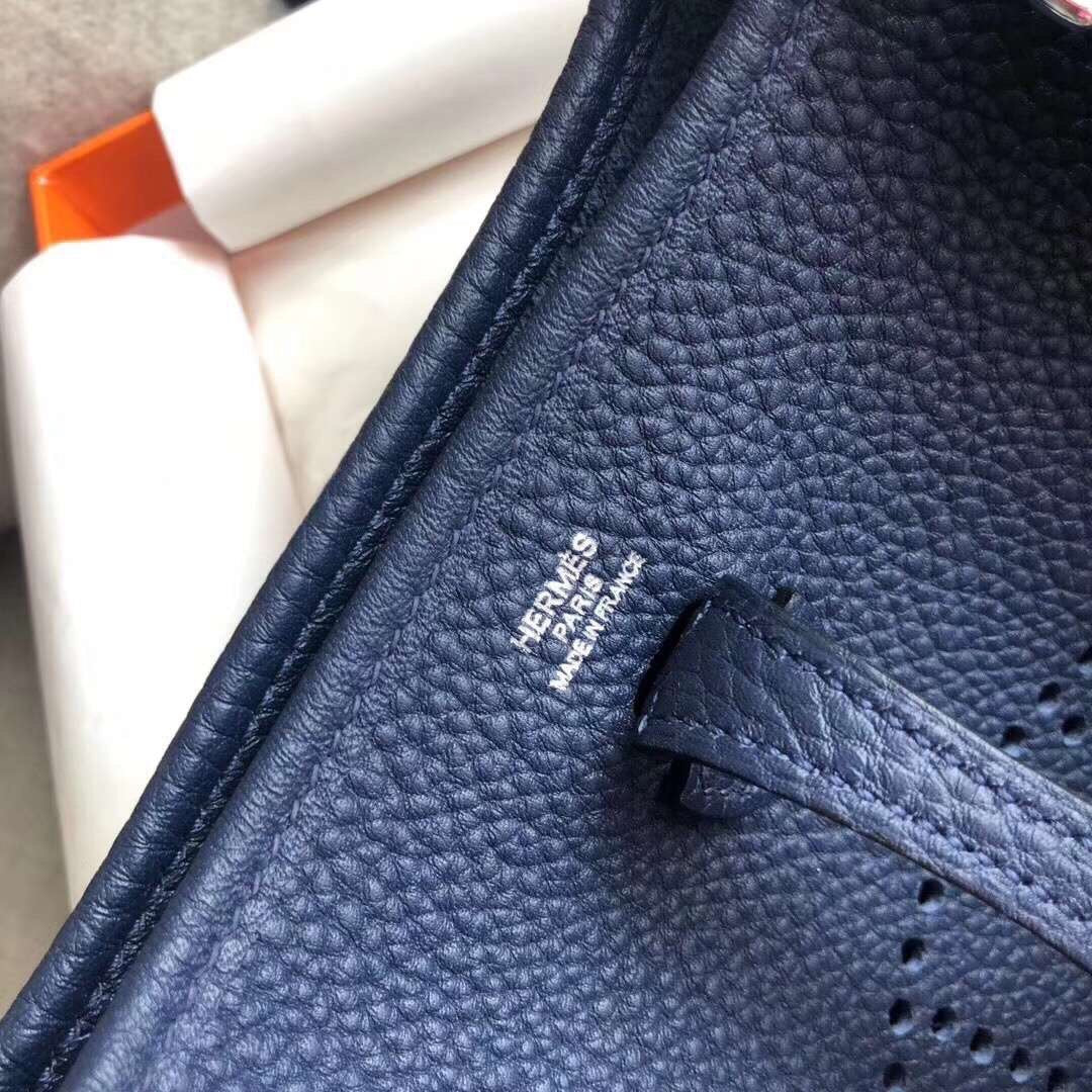 [TOP] H€RMES Evelyn Bag 16cm - Navy Blue & PHW - Hermes