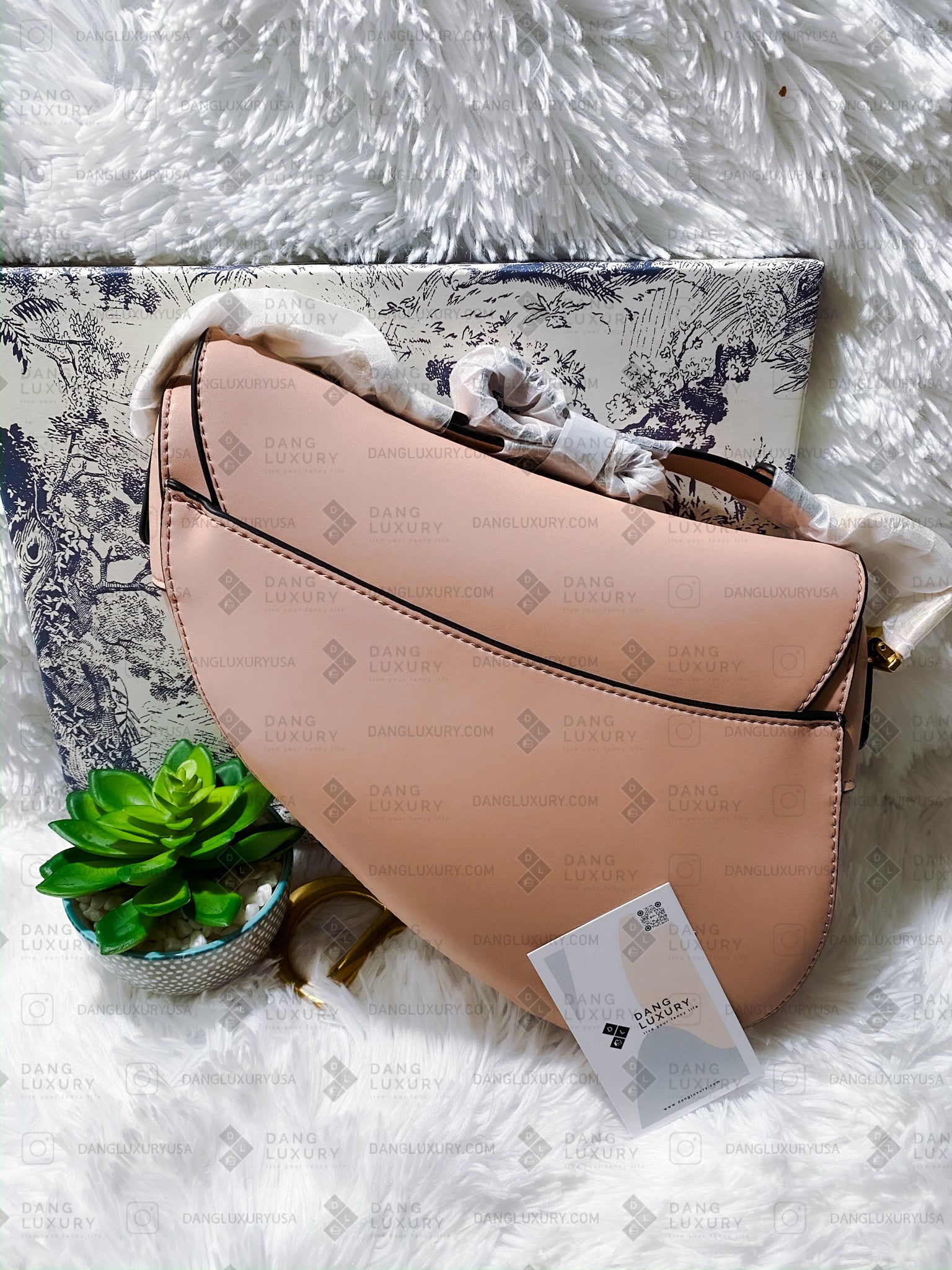 [TOP] D!or Saddle Bag Calfskin - Pink - Christian Dior