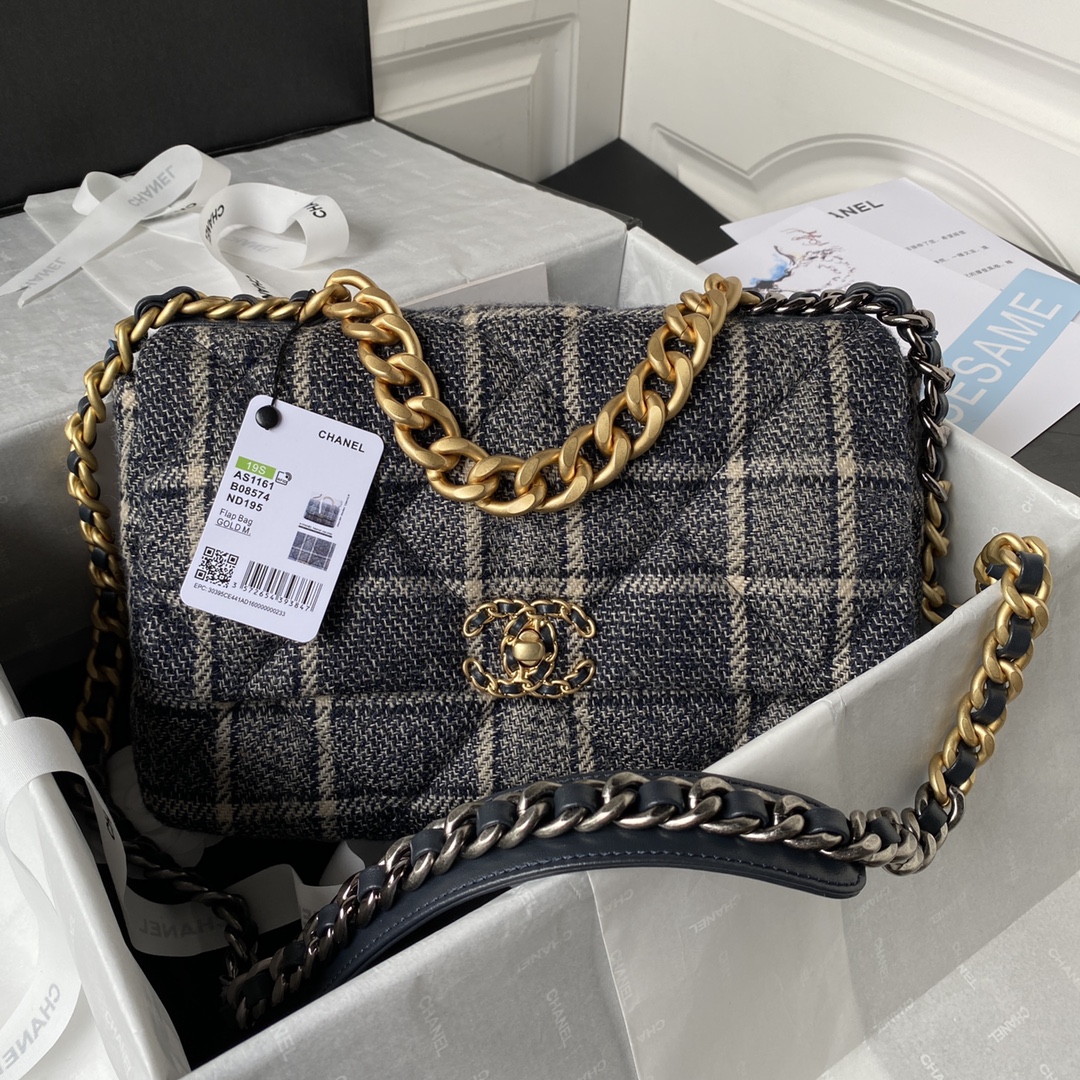 [TOP] CH@NEL19 Bag Woolen 26/30cm  - Chanel