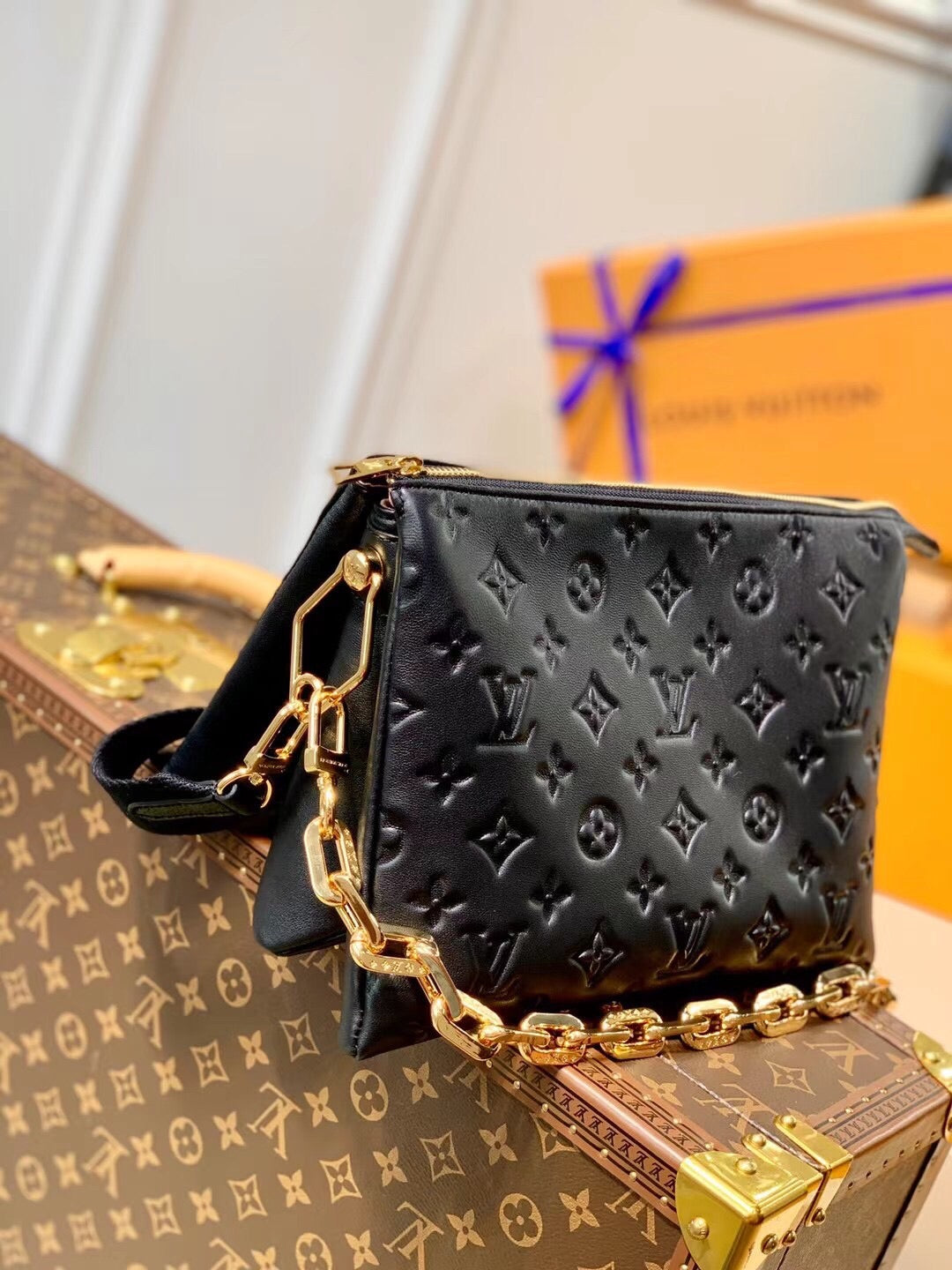 [TOP] L&V £V Coussin PM Bag - Black - LV Louis Vuitton