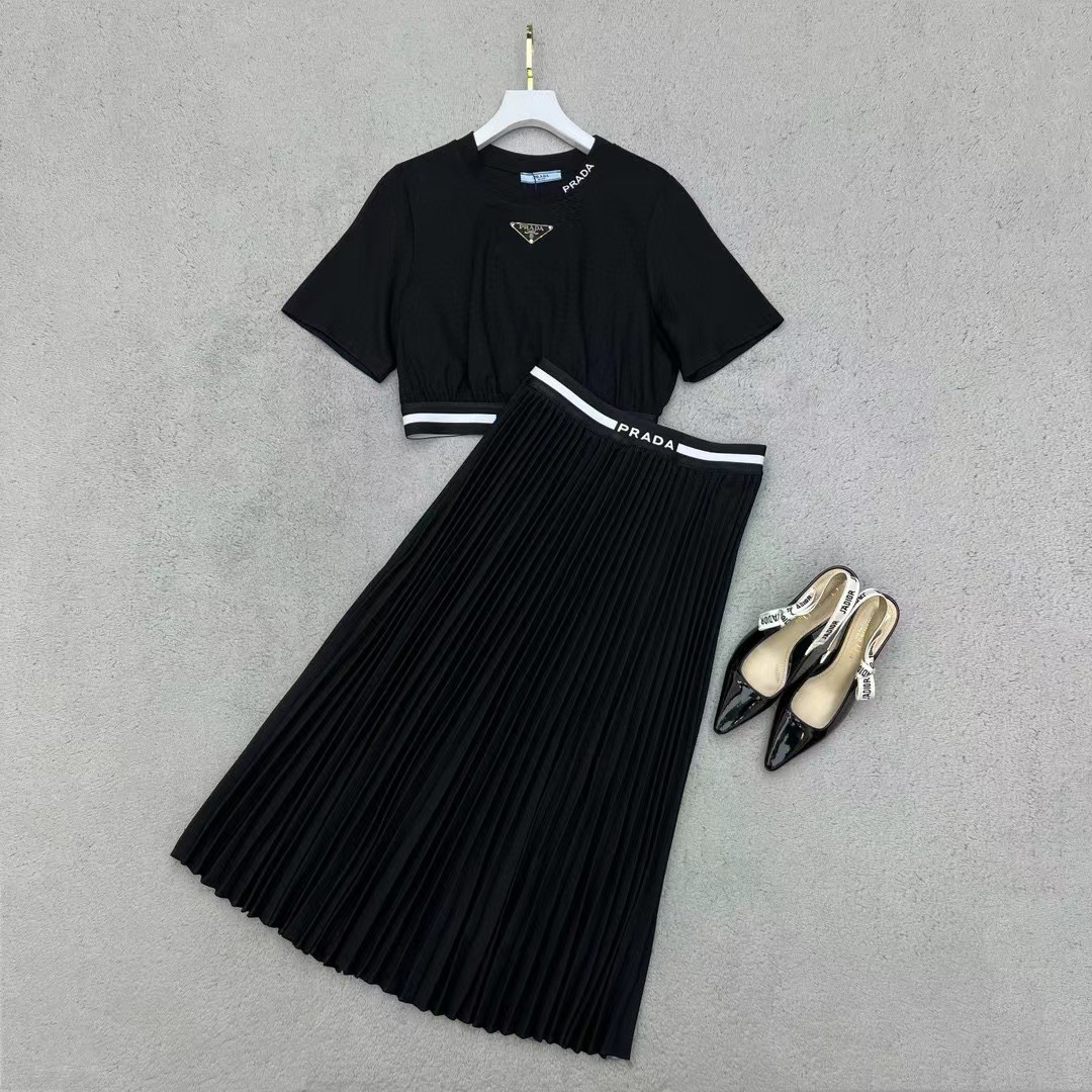 [TOP] PR@DA Top T-Shirt Dresses Set - 2 Color - Prada