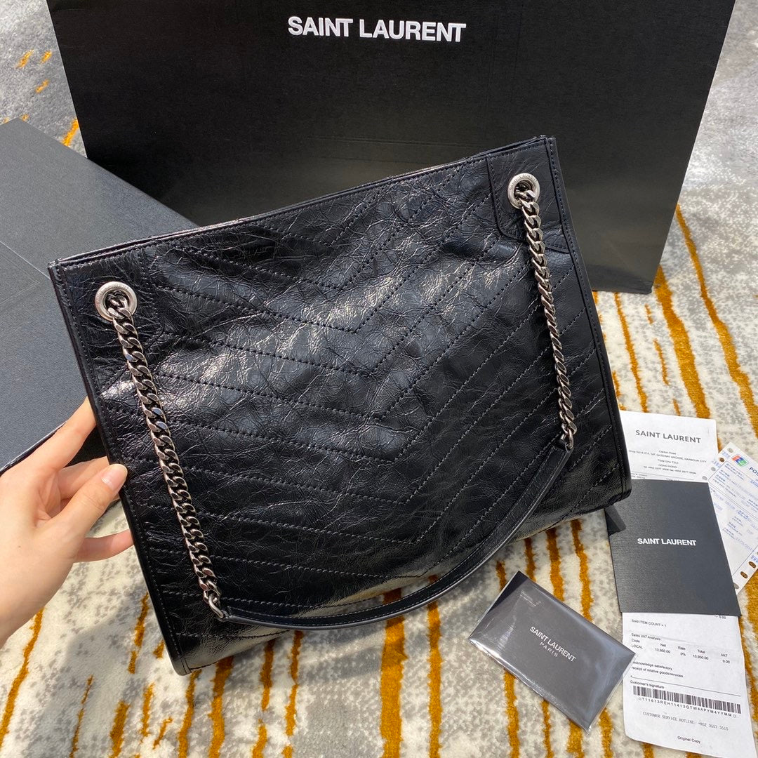 [TOP] Y$L Medium Niki Shopping Bag - Black - Ysl Yves Saint Laurent
