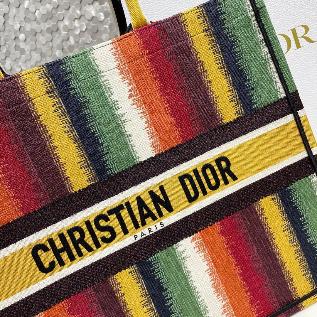 [TOP] D!or Book Tote Bag D-Stripes Large - Multicolored - Christian Dior