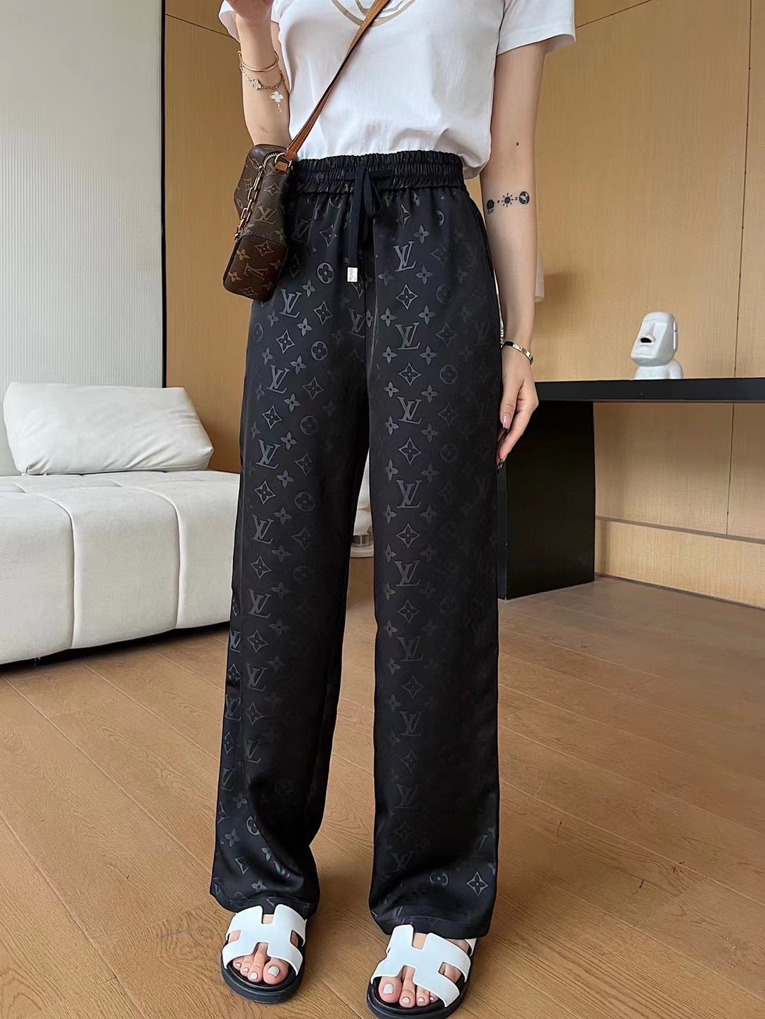 [TOP] L&V Satin Jacquard Trousers - 2 Color - LV Louis Vuitton