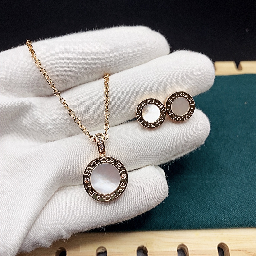 [TOP] BVLG@RI Necklace Earrings Set - Bvlgari