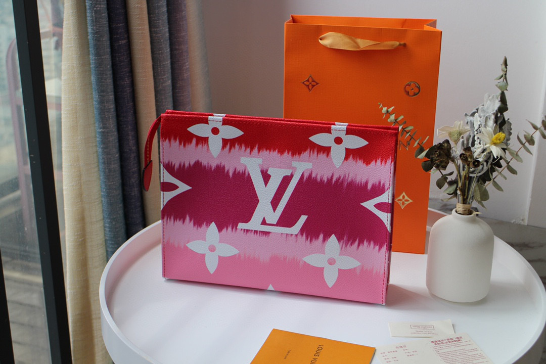 [TOP] L&V £V Giant Toiletry Pouch 26 Multicolored - Red Pink - LV Louis Vuitton