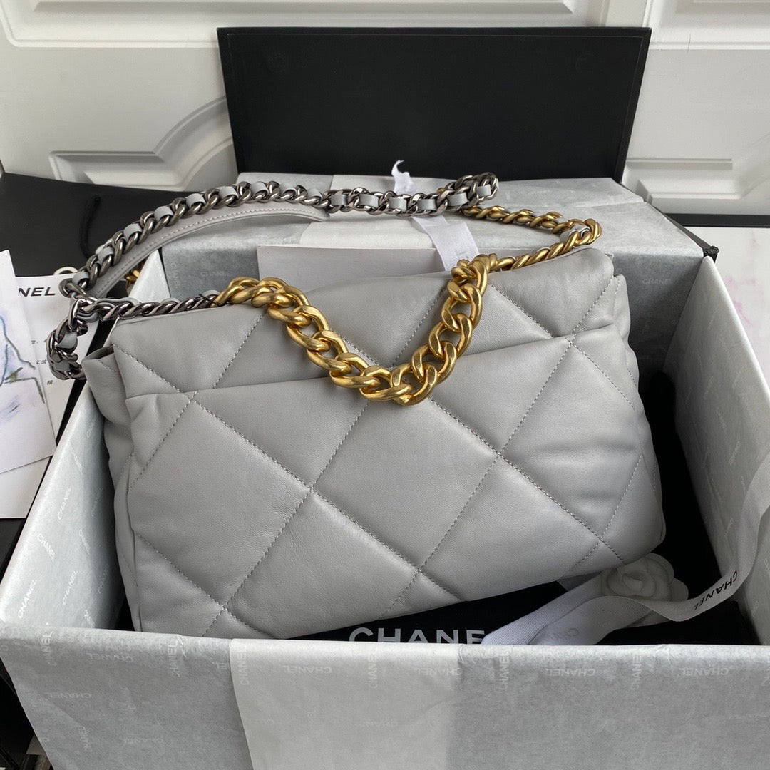 [TOP] CH@NEL 19 bag Maxi 36CM - Grey - Chanel