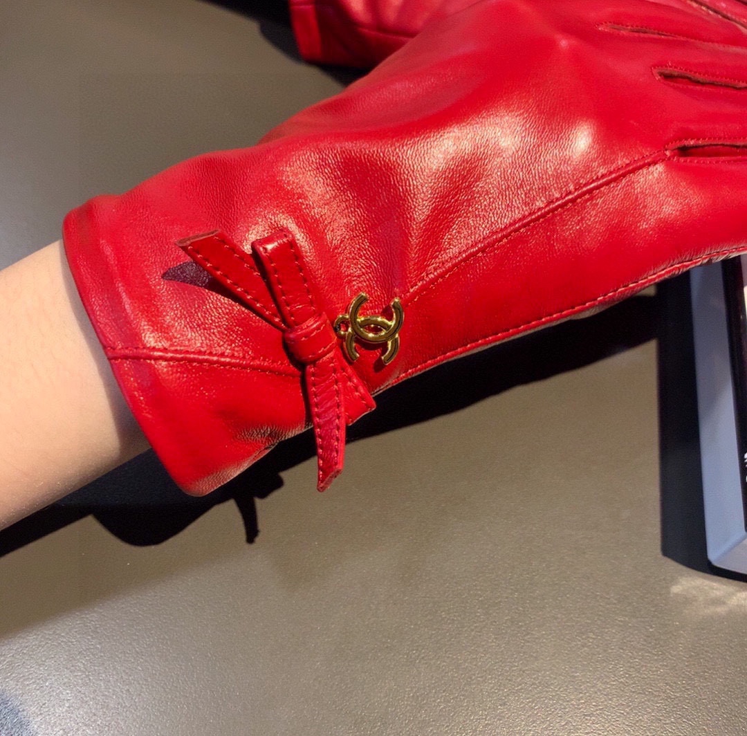 [TOP] CH@NEL Gloves - Red - Chanel