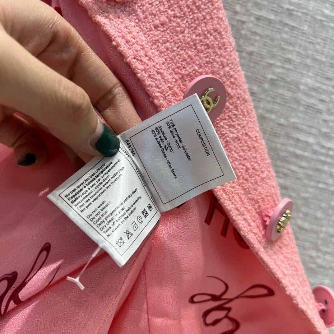 [TOP] CH@NEL Tweed Medium Lenght Double Front Jacket - Pink - Chanel