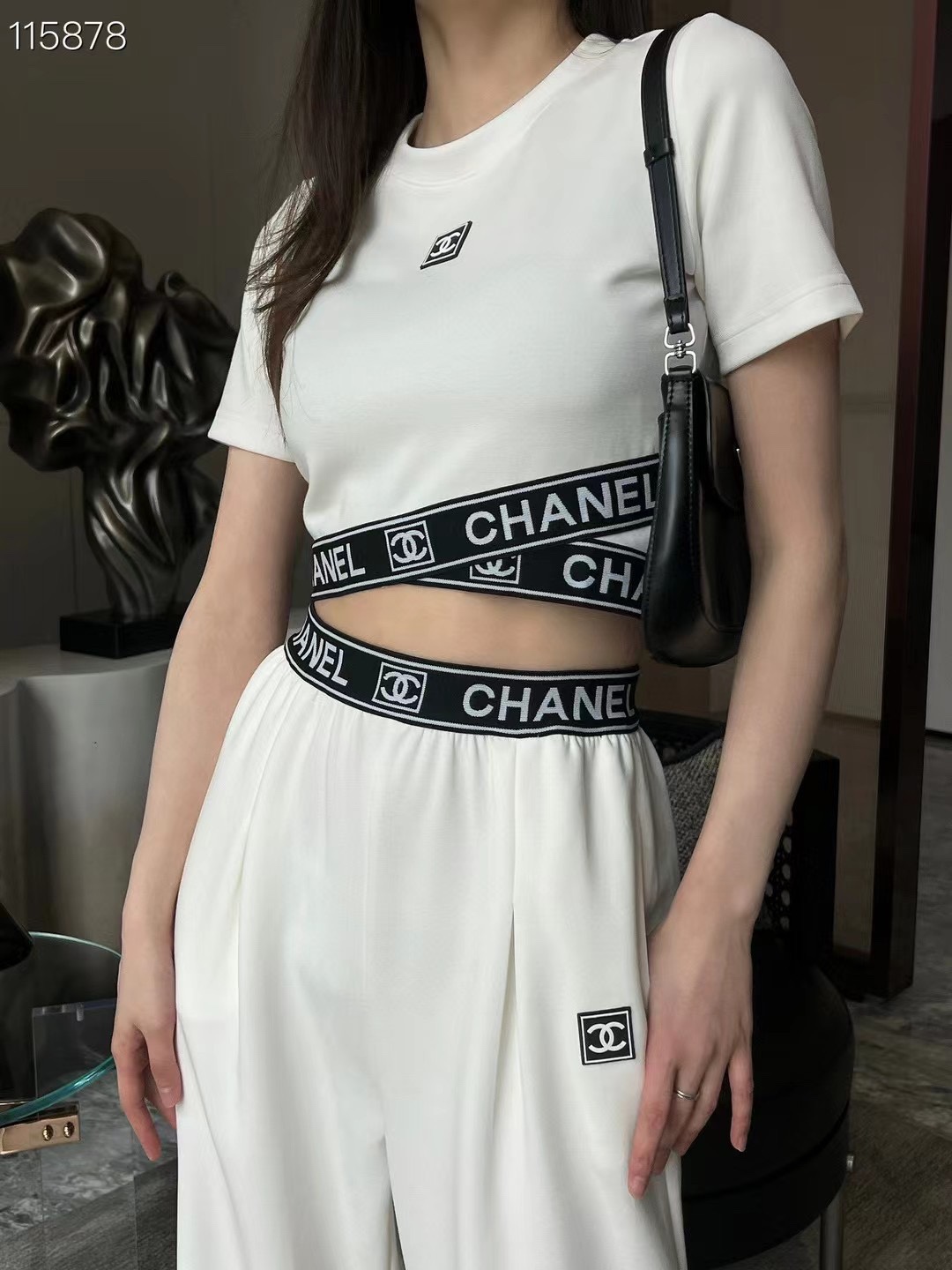 [TOP] CH@NEL T-shirt Trouser Set - 2 Color - Chanel