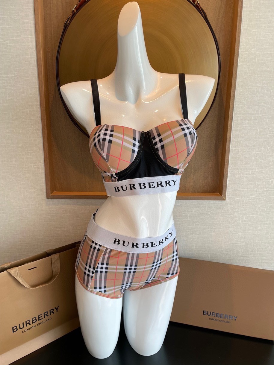 [TOP] BURB€RRY High Waist Bikini - Brown - Burberry