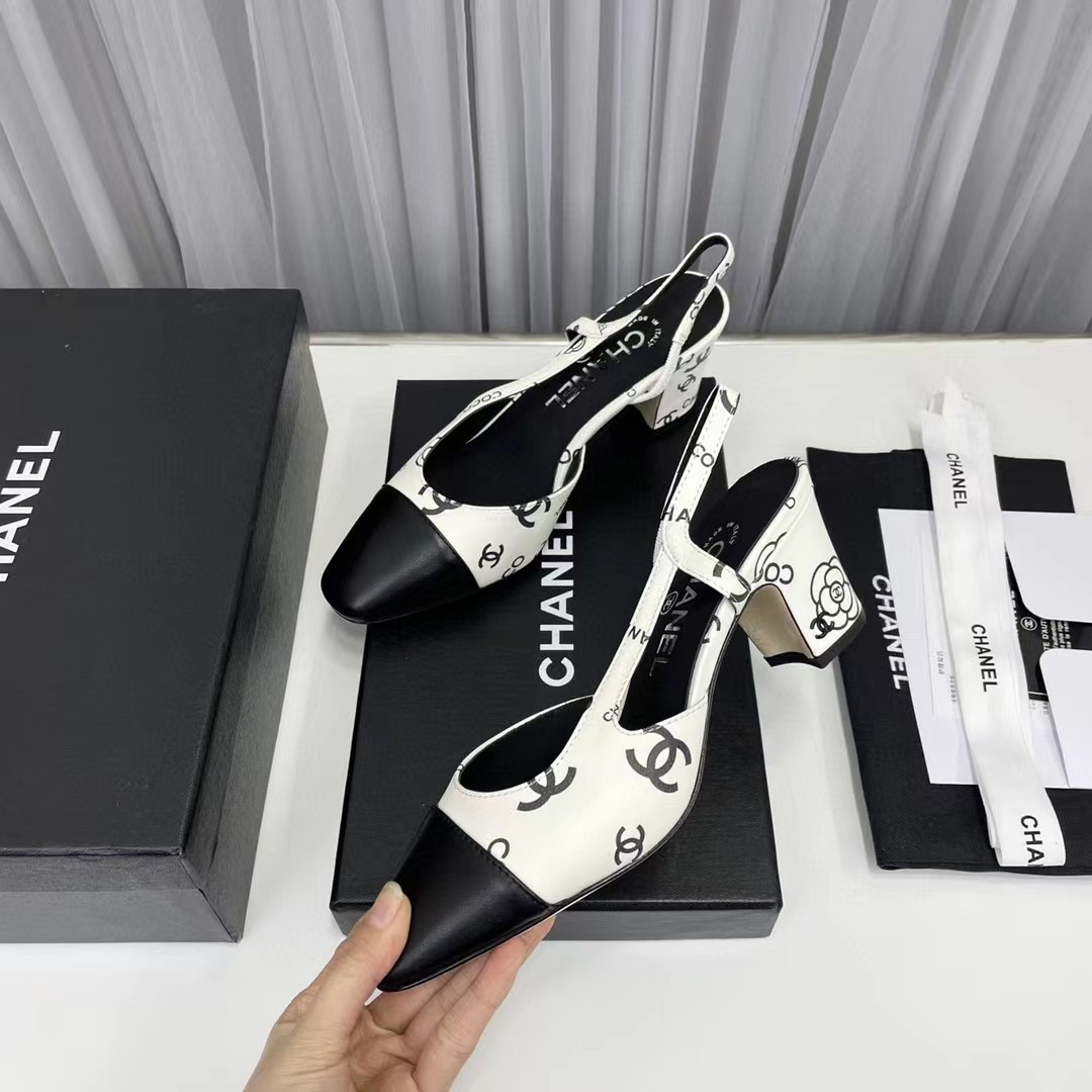 [TOP] CH@NEL Leather High heel Sandals - 2 Color - Chanel