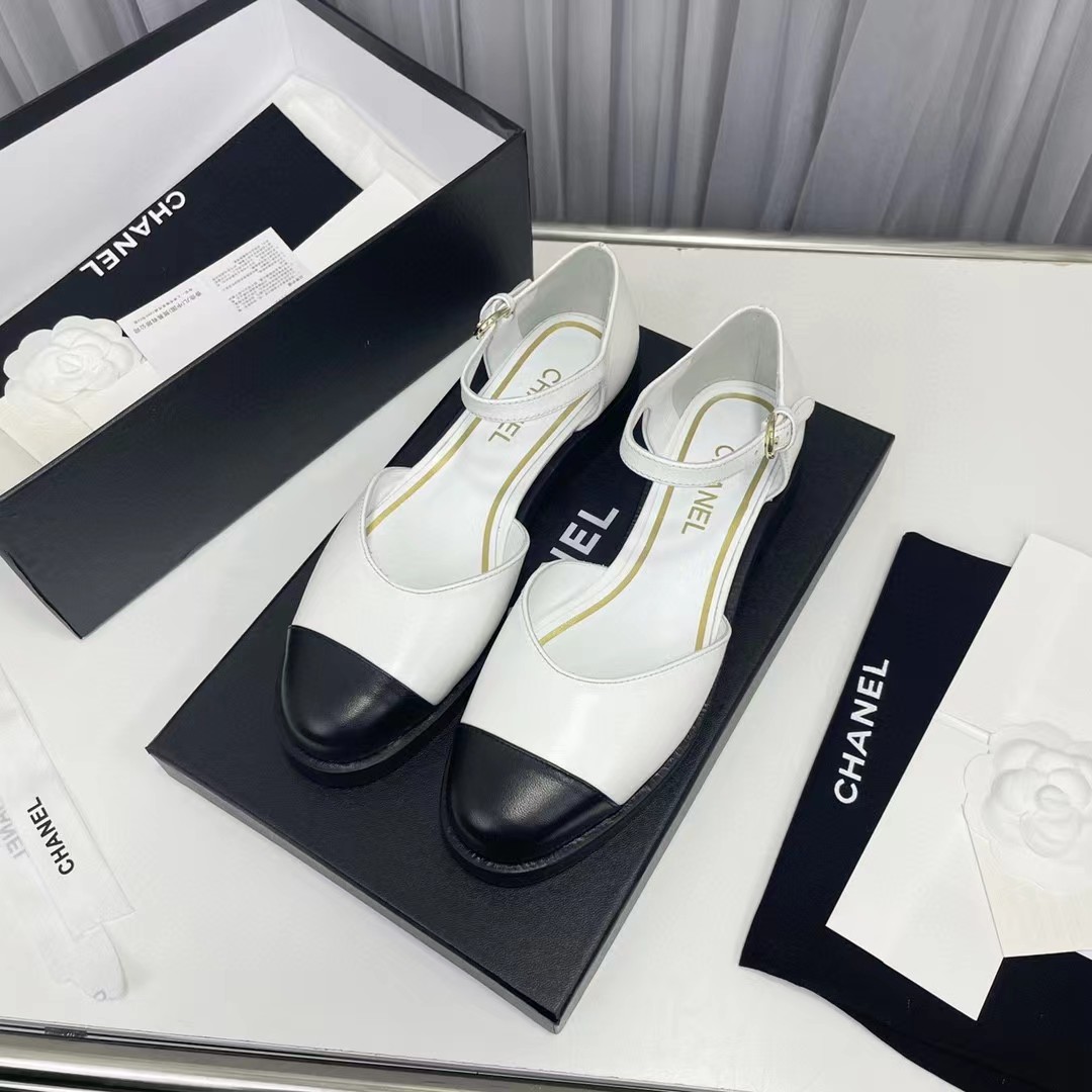[Top] CH@NEL Leather Sandals - 2 Color - Chanel