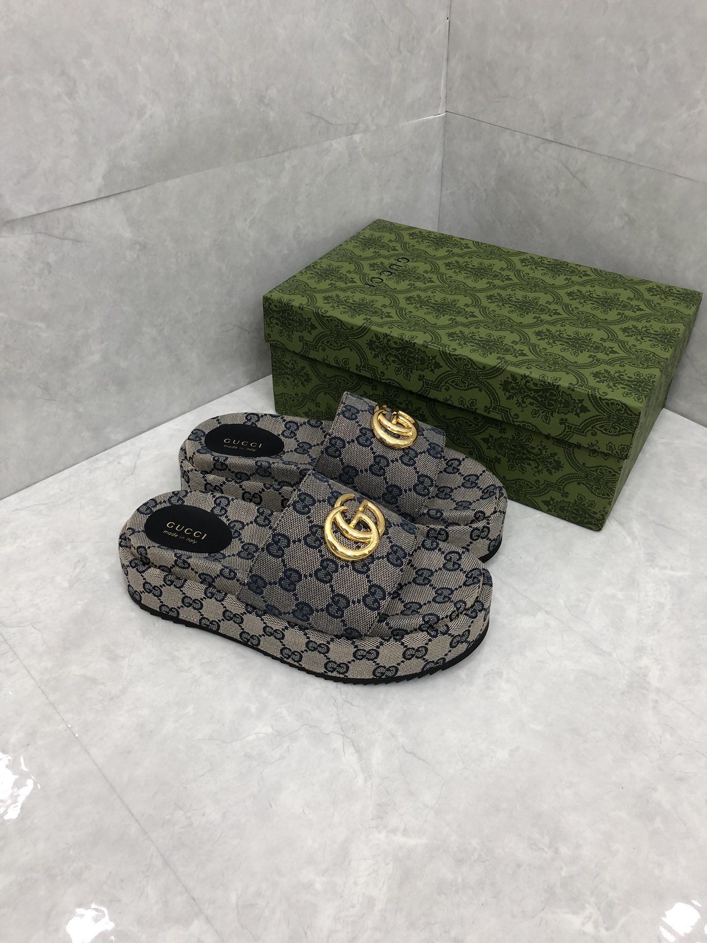 [TOP] GUCC! G*G Giant Platform Slides - 3 Color - Gucci