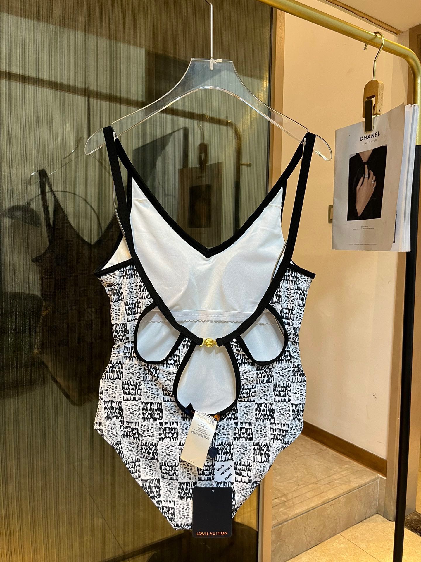 [TOP] L&V Plaid One-Piece Swimsuits LV Louis Vuitton