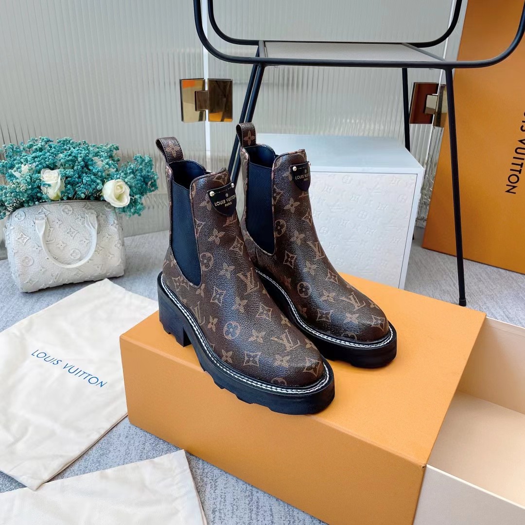 [TOP] L&V  LV Beaubourg Ankle Boots Logo - LV Louis Vuitton