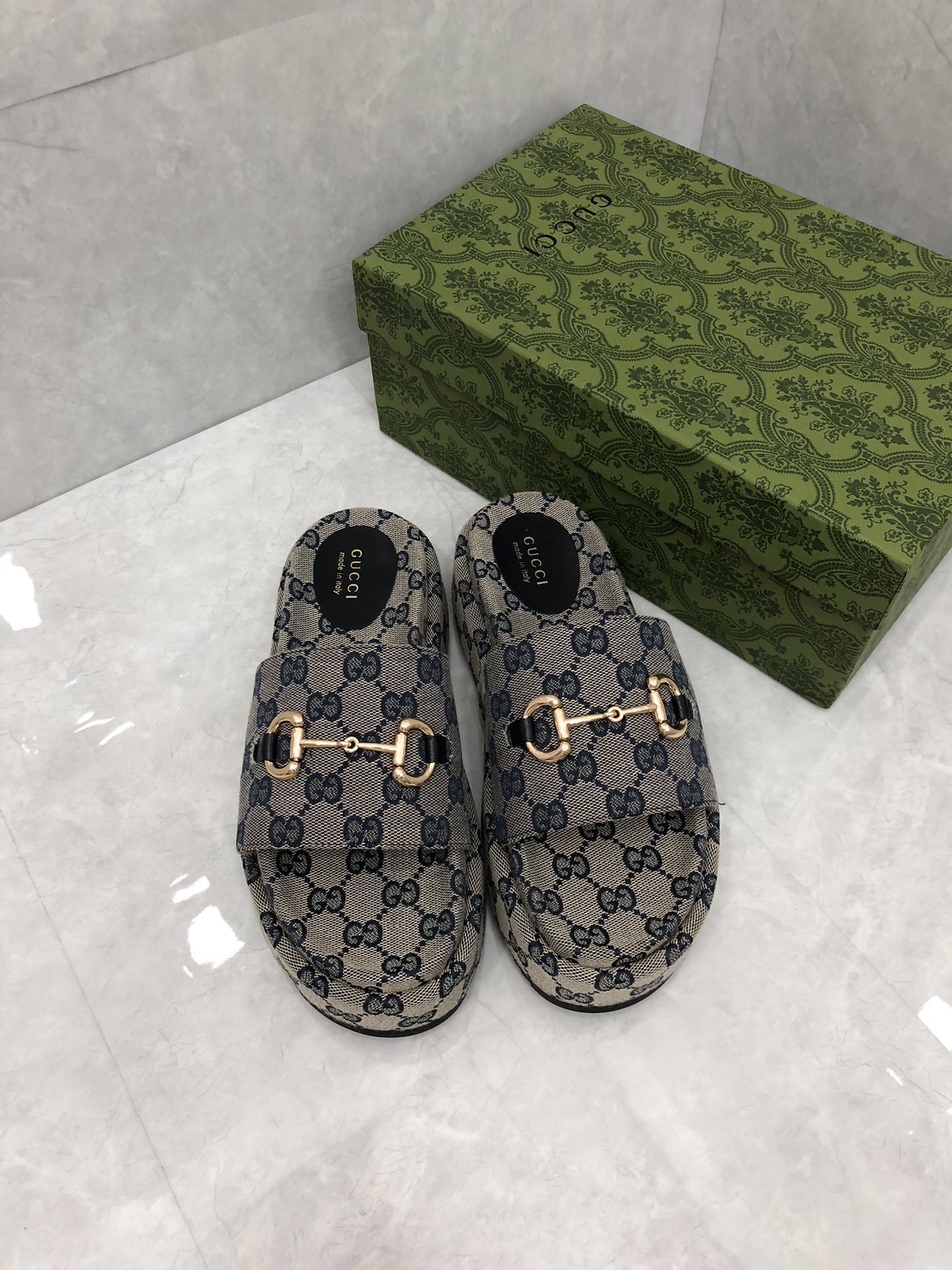 [TOP] GUCC! G*G Giant Platform Slides - 3 Color - Gucci