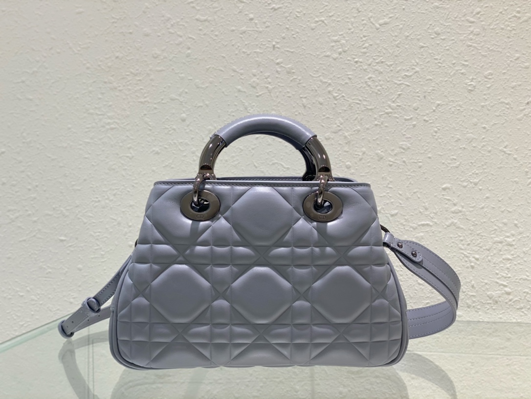 [TOP] D!or Lady Christian Dior HandBag Medium - Gray -  Christian Dior